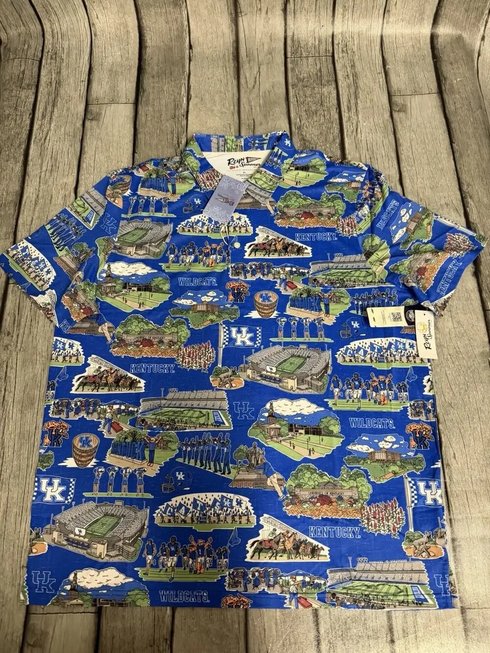 NWT Men’s Reyn Spooner Kentucky Wildcats Football Scenic Performance Polo XL